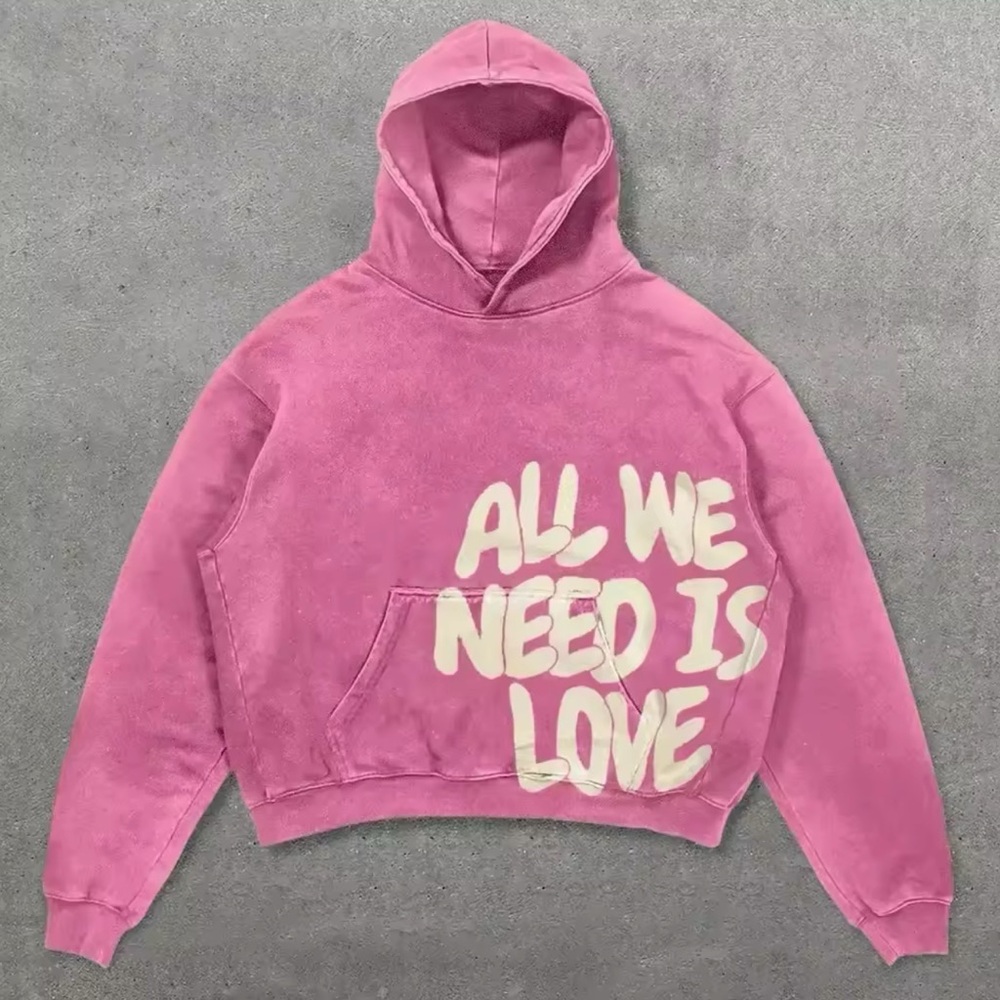 Pink Hoodie with Slogan